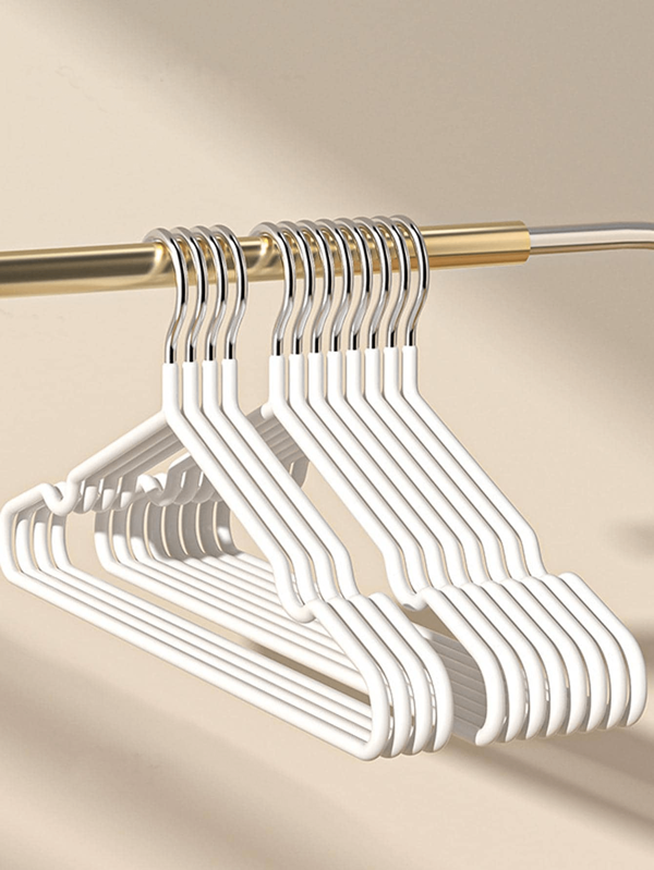 5er-Set beschichtete rutschfeste Kleiderbügel, Kleiderständer für Zuhause oder Wohnheim, Aufhängen von nassen/trockenen Kleidern, Erwachsenenbügel, Kleiderschrank-Organizer, Weiß - Universalgröße