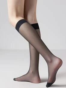 3 Pairs Of Women's Knee-High Mesh Socks – Sexy Black Stockings & Khaki Over-The-Knee Hosiery – Breathable Summer Sheer Long Socks For Comfort And Style - Multicolor - View 7