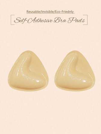 1pair V-Shaped Double-Sided Adhesive Bra Pads, Thickened, Small Bust Enhance And Gather, Adhesive Breast Petals For Daily Wear And Bikini