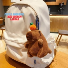 Kawaii Capybara Keychain Plush Pendant Simulation Capybara Doll Cute Anime Stuffed Birthday - 水豚+海龜 - 查看 7