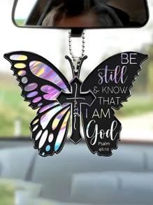 2pcs Butterfly Series Car Interior Supplies Christmas Tree Decoration Pendant Keychain Accessories