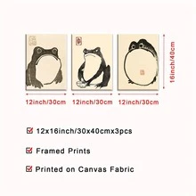 3 Cái/bộ Unframed Vintage Ếch Poster Phong Cách Nhật Bản Xấu xí Dễ Thương Cóc Dễ Thương Nghệ thuật treo tường Trang trí Hình Ếch Hình Con Ếch Matsumoto Hoji Cóc, Tác Phẩm Nghệ Thuật Cổ Điển Tranh Treo Tường Làm Quà Tặng, Phòng Khách Hiện Đại, Văn Phòng Nghiên Cứu Tranh Trang Trí Tường, Trang Trí Phòng Tối Giản, Trang Trí Nhà & Văn Phòng, Chống Thấm Nước - Đen và vàng - Xem 10
