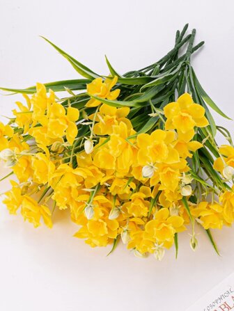 1 Stück 10 köpfige simulierte Narzisse, künstlicher Blumenstrauß, künstliche getopfte Narzissenblume, Blumendekoration für Zuhause, Büro, Wohnzimmer, Esszimmer, Kunstpflanze