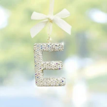 Decoração Pendente com Letra Brilhante com Detalhes de Laço, Acessório Decorativo de Letra Inglesa da Moda para Espelho Retrovisor, Seu Pendente Exclusivo