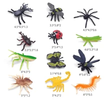 24pcs Realistic PVC Insect Model Toys, Simulation Archaeologic Digging Joke Soft Rubber Animal Butterfly Bee Specimen Decoration Stress Relief Toys