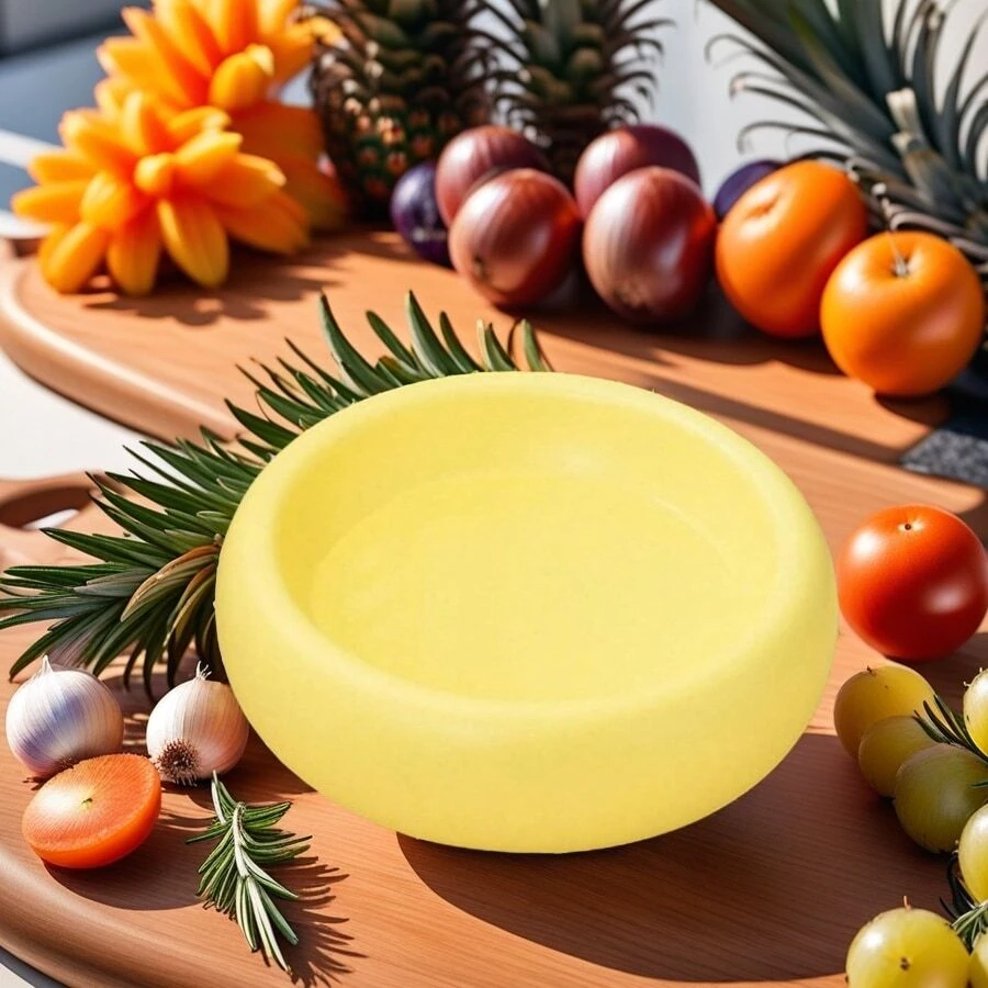 陶瓷猫碗，宠物喂食碗，狗食碗，保护颈部，猫食碗，猫狗碗，水碗 - 黃色 - 查看 1