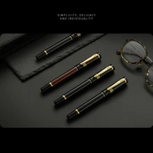 Fountain Pen Set With Box, Classic Fountain Pen With 4 Ink Cartridges, 0.5mm Fine Nib Smooth Writing Calligraphy, Luxury Gift Pen