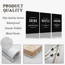 Juego de 3 Carteles con citas inspiradoras en blanco y negro sin marco, decoración mural elevadora, arte de pared de lienzo resistente al agua, pintura mural como regalo, póster motivacional para dormitorio, sala de estar, oficina, comedor, gimnasio, hogar y decoración de dormitorio