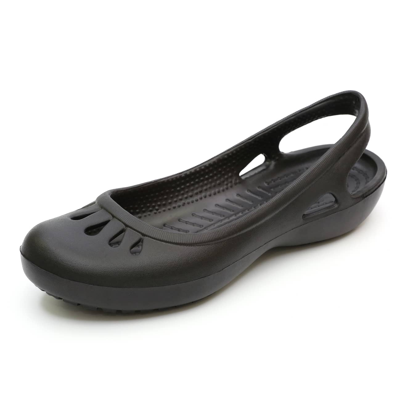 Ladies' Beach Shoes, Work Sandals, Flat Slippers, Casual Soft Soled, Perforated Shoes - màu đen - Xem 1