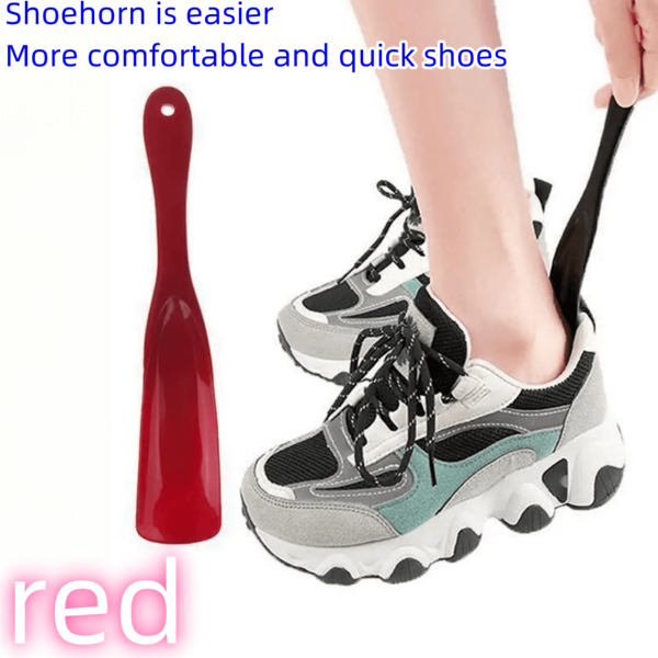 Nouveau chausse-pied compact et paresseux en plastique, permet de chausser les chaussures sans effort. Ne se plie pas et n'abîme pas les talons. Machine à chausser les chaussures facilement.