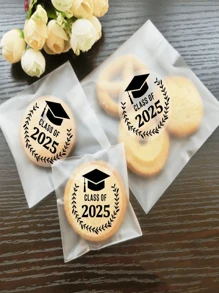 5 Stücke/10 Stücke Abschluss Sticker, Abschlussjahrgang 2025, Glückwunsch an die Absolventen, silberfarbene Foliensticker, Metallische Folienverschlüsse, Abschluss Sticker, Abschluss Etiketten, Abschlussfeier (Abschlussjahrgang 2025 - Silberfolie)
