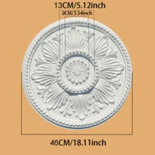 French White Carved PU Lamp Panel Mold Model Imitation Plaster Shape Lamp Holder Chandelier Base Lamp Pool Decoration Round Plate Home Decoration Material Decoration Carved Flower Lamp Panel Home Decoration Art Crafts