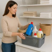 Organizer Box With Lid 3.6 Liters Kit Of 2 Stackable Boxes Practical Modern And Ideal For Home Office And Toy Storage - Verde - Ver 7