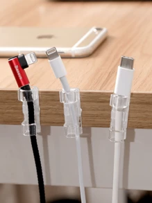 Abrazaderas adhesivas transparentes para cables (20 piezas), soportes de pared mejorados para cables, debajo de escritorios, autos, computadoras, luces de Navidad para interiores/exteriores