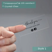 32-1000 piezas Etiquetas adhesivas transparentes personalizadas a prueba de agua con formas redondas, rectangulares, cuadradas y especiales, actividades artísticas para niños - Pegatinas transparentes personalizadas - Ver 36