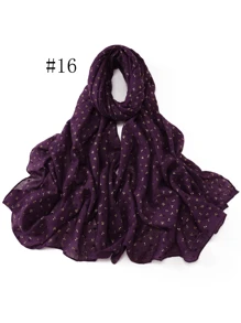 1 Piece Fashion Style Women Scarf Wrap Leaf Bronzing Shawls Headband Fantastic Crinkle Viscose Hijab