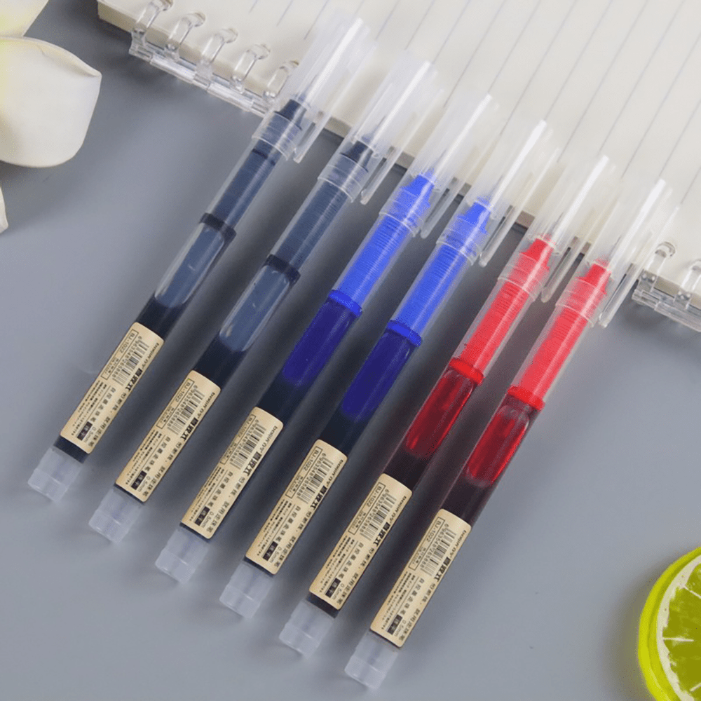 30 Stücke gerade, schnell trocknende Gelschreiber zum Testen und Unterschreiben, 0,5mm Spitze, Tinte in schwarz und blau, Schul- und Büroausstattung, Kugelschreiber