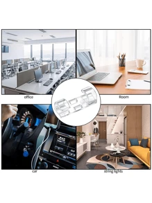 Abrazaderas adhesivas transparentes para cables (20 piezas), soportes de pared mejorados para cables, debajo de escritorios, autos, computadoras, luces de Navidad para interiores/exteriores