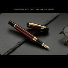 Fountain Pen Set With Box, Classic Fountain Pen With 4 Ink Cartridges, 0.5mm Fine Nib Smooth Writing Calligraphy, Luxury Gift Pen