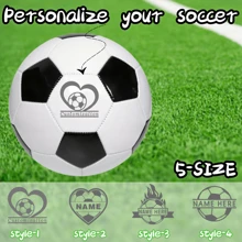[Personnalisé] 1 Pièce Ballon de football, personnalisé avec votre texte, panneaux classiques noir et blanc, taille 5, ballon de football en PU de haute qualité - cousu à la machine, très élastique et durable, convient pour l'entraînement et les matchs des adultes, sports d'équipe, cadeaux, fans de football, Saint-Valentin, Fête des Pères, cadeaux commémoratifs, cadeaux de collection