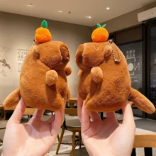 Kawaii Capybara Keychain Plush Pendant Simulation Capybara Doll Cute Anime Stuffed Birthday - 水豚+海龜 - 查看 5