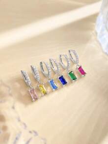 Esberry 1Pair Water Droplet Birthstone Drop Earrings For Women S925 Sterling Silver 12 Month Personalized Earrings Fine Jewelry Birthday Gift