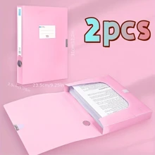 zhiquanqihan 2pcs Thick Morandian File Boxes, Document Info Boxes, A4 File Folders Boxes, Accounting Voucher Boxes, Plastic & Paper Contract File Boxes, Resume Forms, Personnel File Organization And Storage Boxes, Large Capacity Office Supplies Label Boxes, Back To School, School Supplies