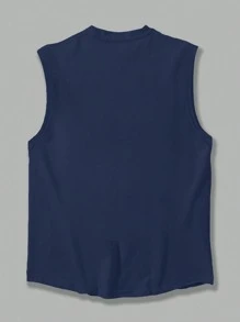 Set de 3 camisetas deportivas casuales para hombres, de tela de punto ligera y transpirable, cuello redondo sin mangas, adecuadas para el gimnasio y el uso casual