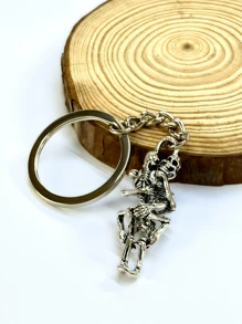 1 pieza Llavero de metal de estilo punk rock, accesorios personalizados de moda callejera con lema "Muerte", regalo adecuado para novio/novia, accesorios para coche, dije para bolsa, escuela