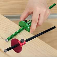 Wheel Marking Gauge - Woodworking Marking Scriber - Wood Marking Tools With Graduated Inch & MM Scale - Wood Scribe Tool For Carpenter - Parallel Line Drawing Mortise Measuring Tool - one-size - View 2