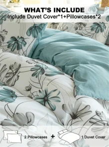 3 Piecesfloral Patterned Bedding Set (1 Bedspread And 2 Pillowcases) Soft And Skin-Friendly Bedding Set, Suitable For Home, Applicable For All Seasons Of Bedding Set. - The Breeze Is Like Jade - View 3