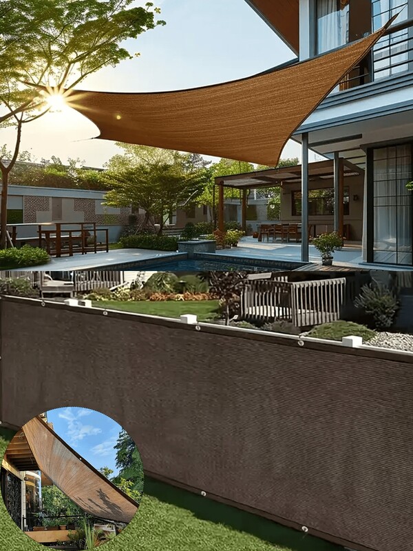 1pcs Rectangular Shade Fabric - 95% Breathable Shade Durable PE With Reinforced Edges For Balcony, Garage, Pool, Lawn, Backyard And Other Outdoor Uses , Lawn Shade | Edge Reinforced Shade | Easy Installation Shade Fabric