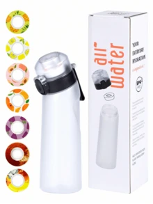 1 件彩盒套装运动水瓶，随机圆形口味环，水果饮料口味荚，户外运动创意水杯口味荚，适合健身和户外运动，时尚饮用水瓶，生日礼物 - （口味荚只改善嗅觉，不改变味道）不改变水的味道，只让它闻起来香