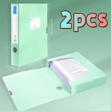 zhiquanqihan 2pcs Thick Morandian File Boxes, Document Info Boxes, A4 File Folders Boxes, Accounting Voucher Boxes, Plastic & Paper Contract File Boxes, Resume Forms, Personnel File Organization And Storage Boxes, Large Capacity Office Supplies Label Boxes, Back To School, School Supplies