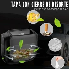 2-Pack Bote de Basura para Automóvil, Mini Bote de Basura Portátil para Auto, Adecuado para Automóvil, Oficina, Hogar, Bote de Basura Pequeño con 4 Rollos de Bolsas de Basura - Negro - Ver 6