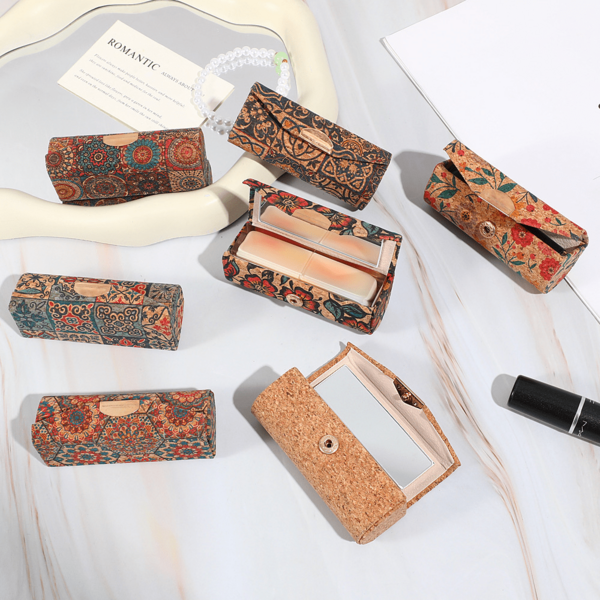 1 pieza Caja de regalo de lápiz labial con estilo vintage chino, caja de almacenamiento plegable premium y elegante de labios para el campo