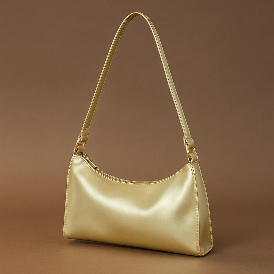 Metallic Baguette Evening Party Club Women's Small Shoulder Crossbody Bag - 金色 - 查看 1