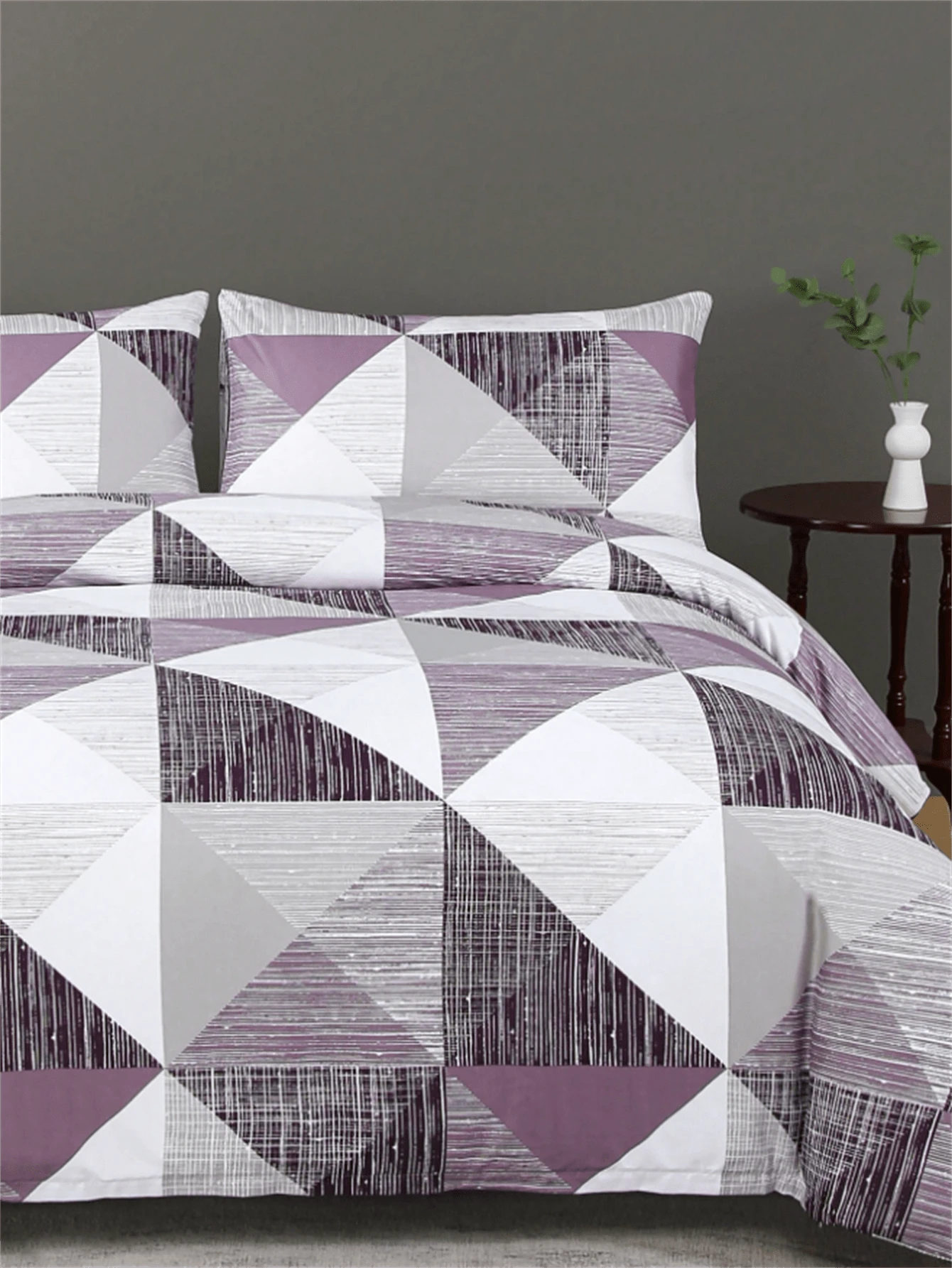 柔软超细纤维羽绒被套，带有经典几何图案 - 最佳 3 件羽绒被套套装 - 包括 1 个羽绒被套和 2 个枕套 - 价格实惠且高品质 - 适用于双人床、特大号床、单人床、大号床、全尺寸床和单人床。 - 格韻 - 查看 1