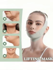 1pc Women's Facial Beauty Strap - Essential For Home Skincare, Adjustable Face Ventilation Mask - Reusable Facial Tool Suitable For Women And Men - Maintains Chin, For Sleeping, Workout And Yoga, Lightweight, Breathable And Wrinkle-Free. Y2K Goth Style Travel Essential - Cadet Blue - View 2