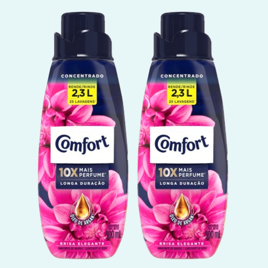 Kit 2 Amaciante Concentrado de Roupas Comfort 500 ML Rende mais de 2L