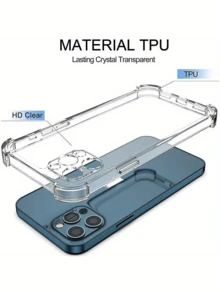 1 pièce Coque de téléphone transparente anti-chute, compatible avec la série /Apple, coque de protection de téléphone transparente, coque de téléphone, protecteur de téléphone, coque de téléphone, coque de téléphone, coque de téléphone anti-chute aux quatre coins, coque de téléphone transparente, coque de téléphone minimaliste, coque de téléphone couleur unie, coque de téléphone transparente, coque de téléphone en TPU, coque de téléphone anti-chute (anti-chute de niveau militaire) - Transparent - Voir 6
