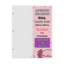 Rayale 100 Hojas De Repuesto Para Carpeta Sin Margen De 125gr Tamaño Carta Ráyale - Blanco y Negro - Ver 15