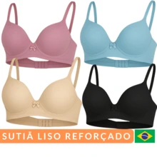Bra With Padded Cup Women's Bra Reinforced Comfort Support Breast Lift Polyamide National Bra Bra Casual-Comfortable Bra With Wire Wireless Non-Removable Padding - 米色 - 查看 5