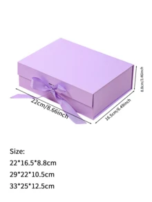 1 件可折叠礼品盒，礼品包装盒，适合母亲节、父亲节、万圣节、圣诞节、家人和朋友的礼品包装，通用节日礼物 - 紫色 - 查看 6