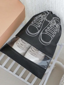 1/3/5/10 piezas Bolsas de almacenamiento de zapatos con cuerda, bolsa de almacenamiento de viaje con cierre de cordón seguro, bolsa impermeable portátil para empacar zapatos, bolsa de almacenamiento multifuncional, organizador de zapatos, bolsa de playa impermeable para hombres y mujeres, artículos de viaje, suministros de almacenamiento y organización para el hogar, artículos esenciales de viaje de regreso a la escuela