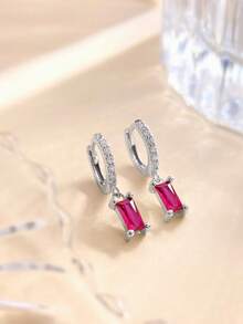 Esberry 1Pair Water Droplet Birthstone Drop Earrings For Women S925 Sterling Silver 12 Month Personalized Earrings Fine Jewelry Birthday Gift