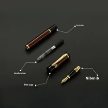 Fountain Pen Set With Box, Classic Fountain Pen With 4 Ink Cartridges, 0.5mm Fine Nib Smooth Writing Calligraphy, Luxury Gift Pen
