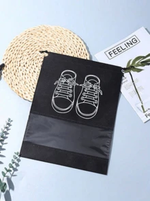 1/3/5/10 piezas Bolsas de almacenamiento de zapatos con cuerda, bolsa de almacenamiento de viaje con cierre de cordón seguro, bolsa impermeable portátil para empacar zapatos, bolsa de almacenamiento multifuncional, organizador de zapatos, bolsa de playa impermeable para hombres y mujeres, artículos de viaje, suministros de almacenamiento y organización para el hogar, artículos esenciales de viaje de regreso a la escuela