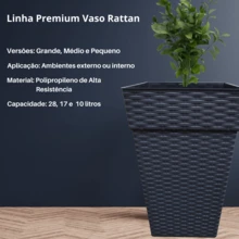 Large Square Polypropylene Vases 10 Liters For Flowers And Plants Decorative Rattan