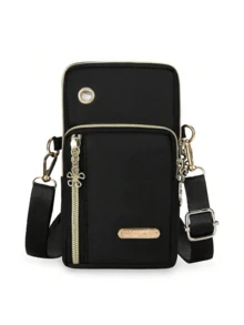 女士防水尼龙斜挎包,手机小单肩包,运动户外跑步装手机臂包男女斜挎包手腕包迷你女士零钱包(印刷位置随机) - 彩色 - 查看 16